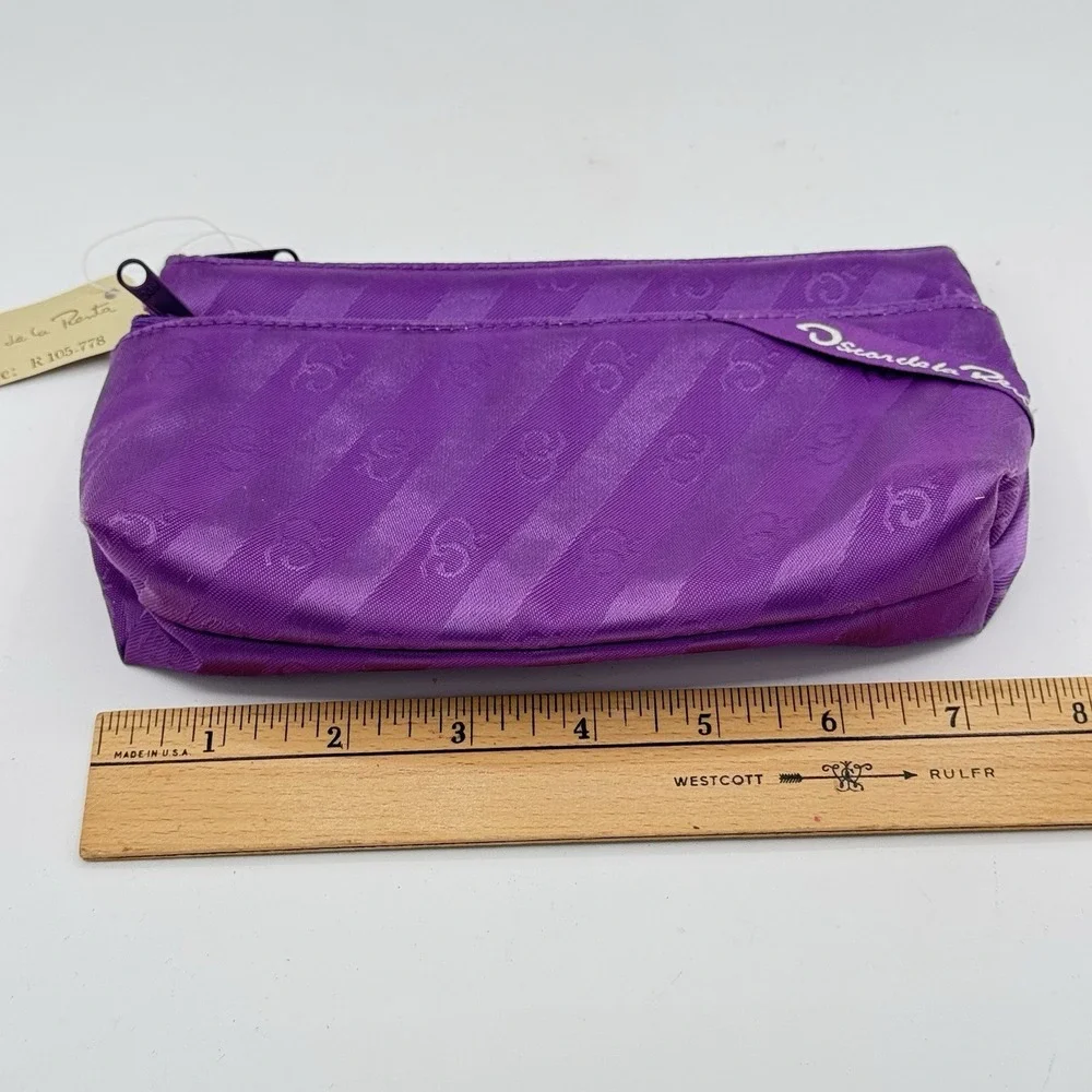 Oscar De La Renta Vintage Designs on Travel Purple Makeup Bag‎ Travel Cosmetics